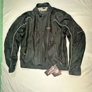 VEGA Men’s Mercury Mesh Motorcycle Jacket – Black – Size M – New With Tags